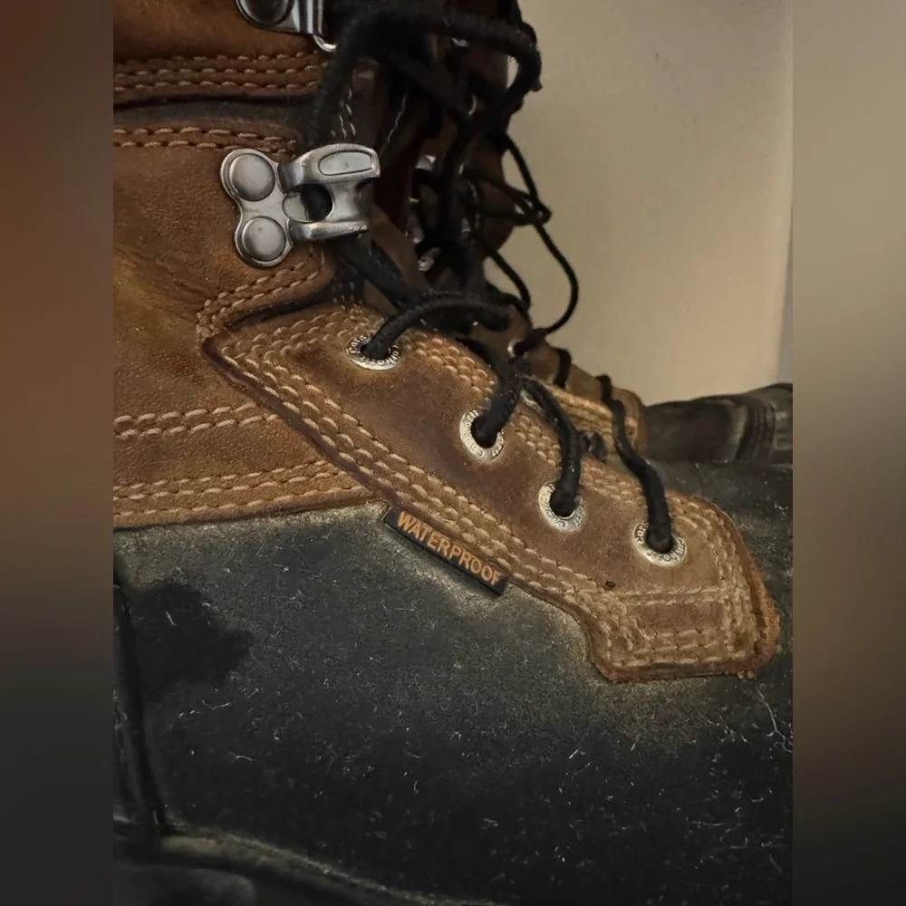 Carhartt work boot size 9 brown black 10” inch composite toe waterproof